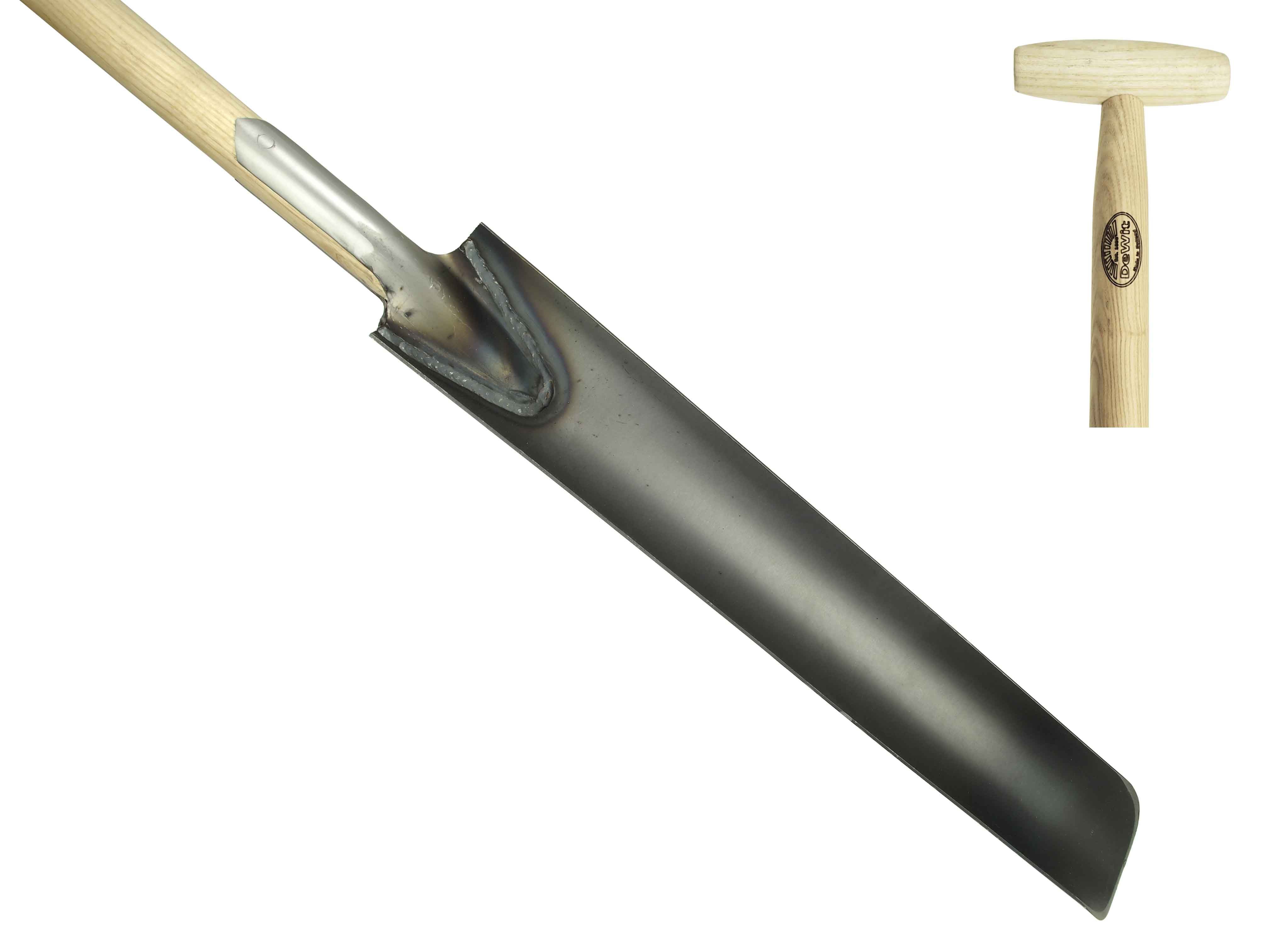 Dutch drainage spade with 60cm halfround blade and 75cm T-handle